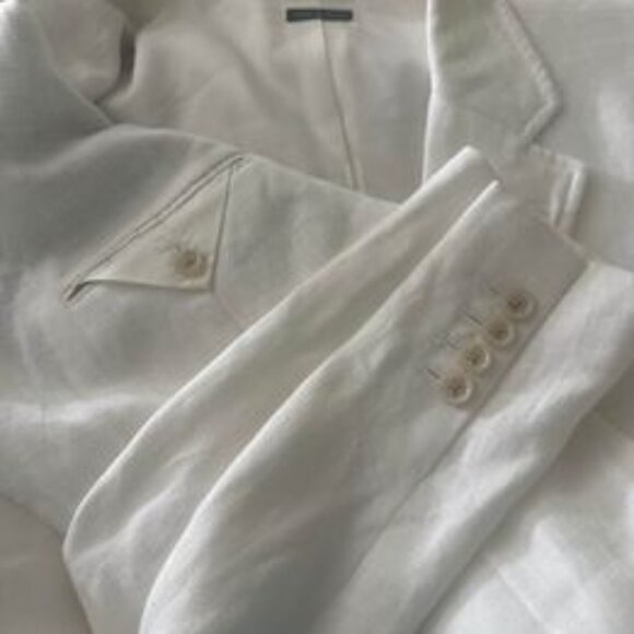 Men's XL White Linen Vintage "Don Johnson Miami Vice" Sport Jacket POLO by Ralph - Picture 4 of 7